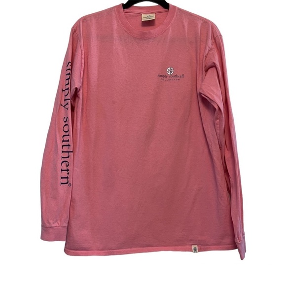Simply Southern Pink Elephant Be Strong & Courageous Long Sleeve Shirt - Picture 1 of 4